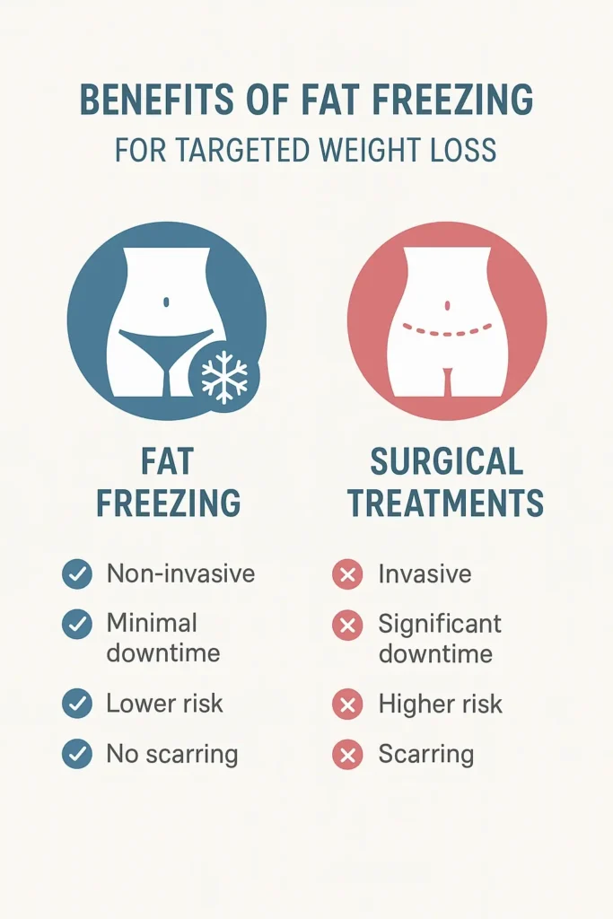 graphic showing the benefits of fat freezing Tulse Hill