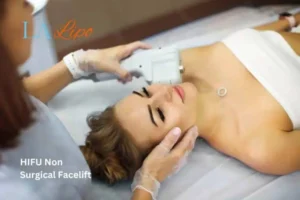 Woman having Hi-Fu to reduce wrinkles Tulse Hill.
